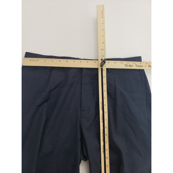Banana Republic Tailored Slim Fit Wool Blue Plaid Pants Men's 34"x32" Office - Picture 5 of 9